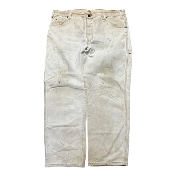 Vintage Y2K Dickies Carpenter Faded Work Wear Tan Pants Size 38x30 - Picture 1 of 8